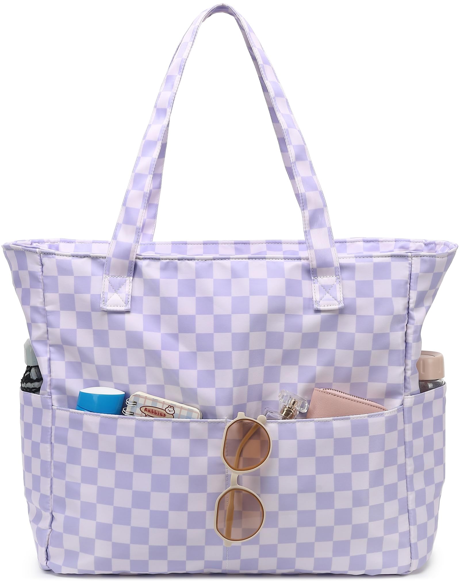 LEDAOU Large Waterproof Beach Tote Bag for Women - Sandproof Zippered Pool Bag with Wet Pocket - Perfect for Beach, Gym, Grocery Shopping & Travel Accessories