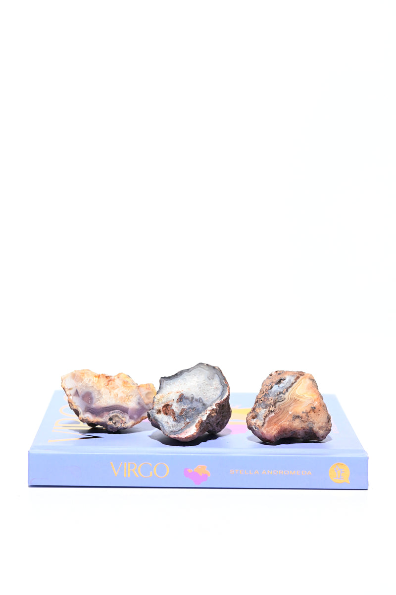 Mini Laguna Agate Geode - Natural Healing Crystal for Meditation, Home Decor & Jewelry Making | Perfect for Spiritual Gifts, Yoga Spaces & Crystal Collections