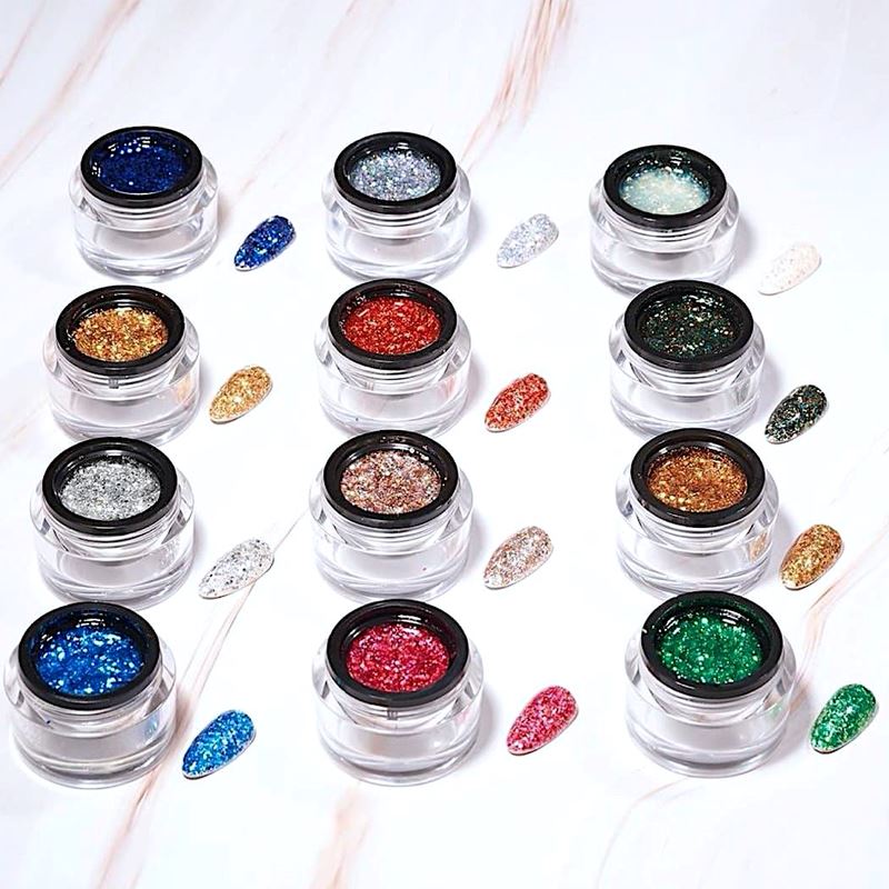 10ml Glitter Sequins Gel for Nails, DIY Crafts, Body Art - Sparkling Cosmetic Glue for Nail Art, Scrapbooking, Face & Body Decoration