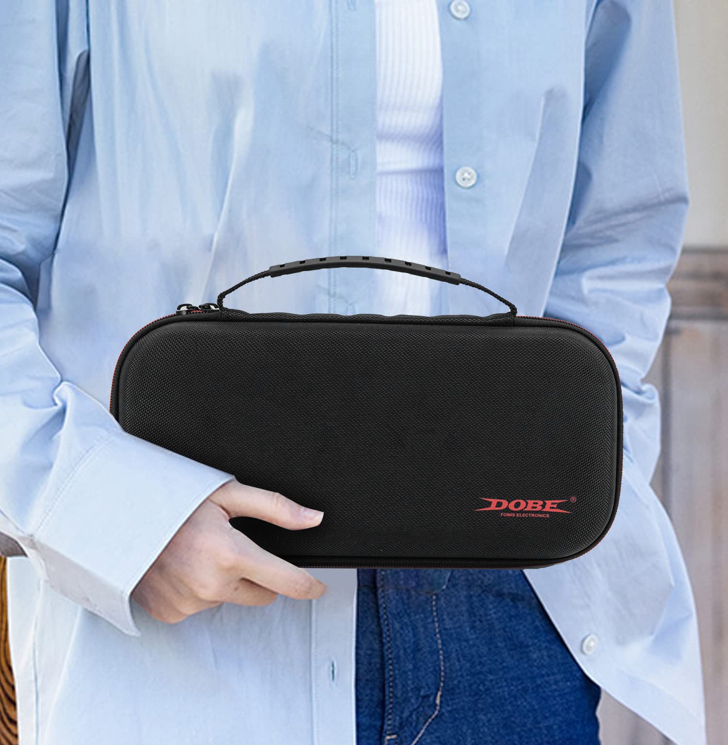 ECHZOVE Ergonomic Switch OLED Controller Grip - Comfortable Nintendo Switch Pro Controller Holder with Protective Carrying Case for Gaming On-The-Go | Perfect for Travel, Commuting & Home Entertainment