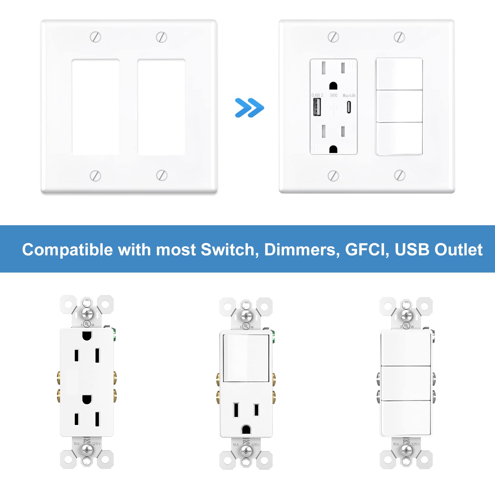 2-Gang Decorative Wall Plate Covers - 4.48