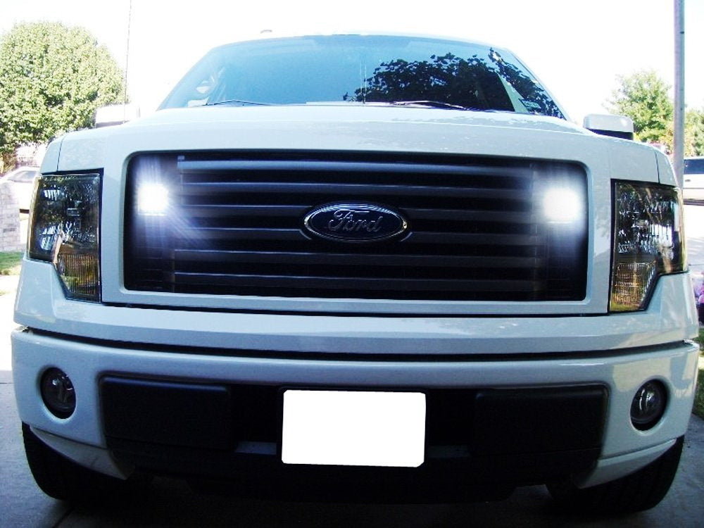 40W CREE LED Pod Lights with Behind Grille Brackets & Wiring Kit - Compatible with 2009-2014 Ford F150 - Off-Road, Fog, Work Light for Trucks, Jeeps, ATVs