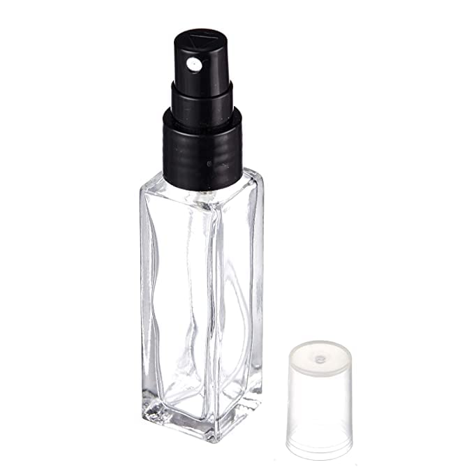 PHARCOS 8ml Clear Square Glass Spray Bottles with Pump - 6 Pack Refillable Travel Bottles for Perfume, Essential Oils, Aromatherapy & DIY Blends | Perfect for Home, Office, Gym & Travel Accessories