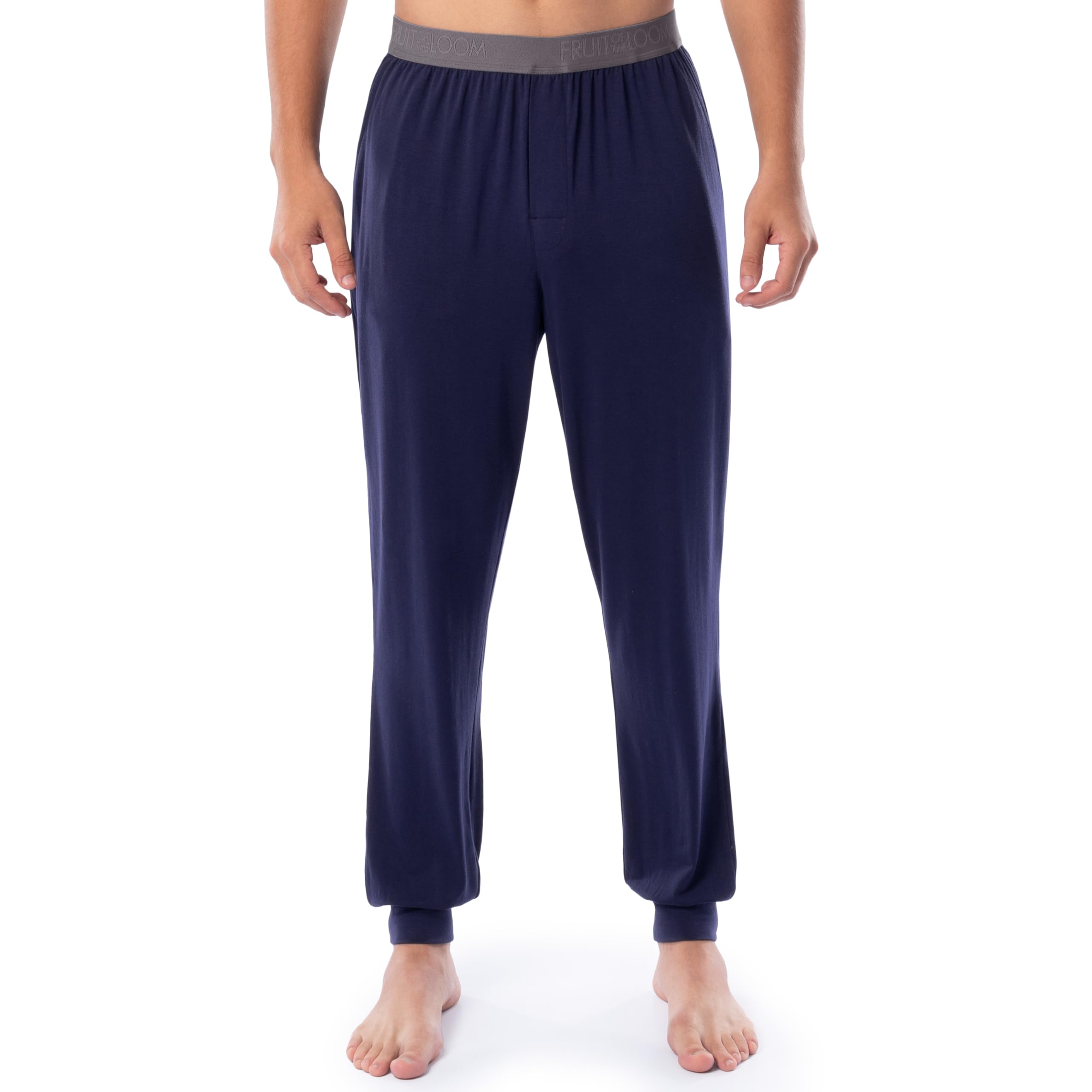 Fruit of the Loom Men's 360 Stretch 2-Pack Jogger Pajama Pants - Soft Sleepwear Lounge Pants for Relaxing at Home & Nighttime Comfort