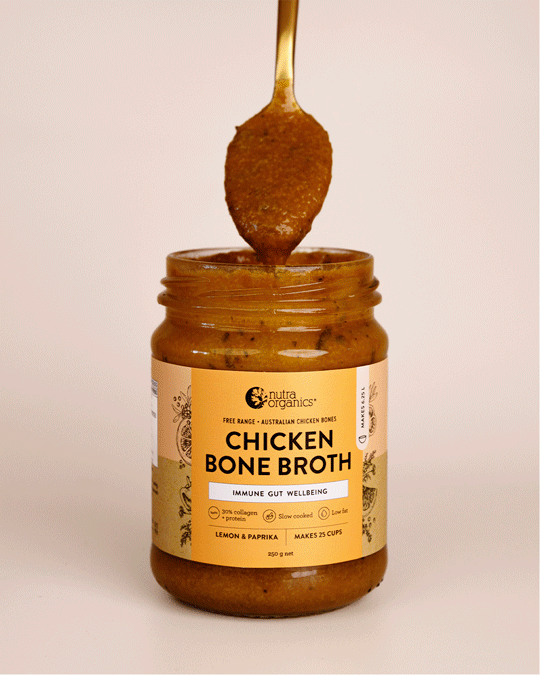Organic Chicken Bone Broth Concentrate with Lemon & Paprika - Keto, Paleo Friendly Liquid Protein Supplement for Soups, Cooking & Immune Support