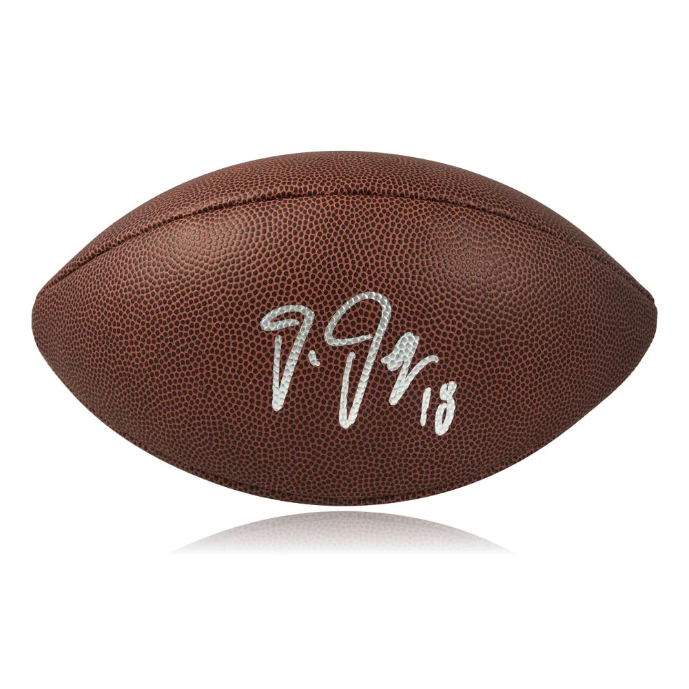 Justin Jefferson Autographed Football - Official JSA COA - Minnesota Vikings Signed Memorabilia - Perfect for Collectors, Fans, and Sports Decor