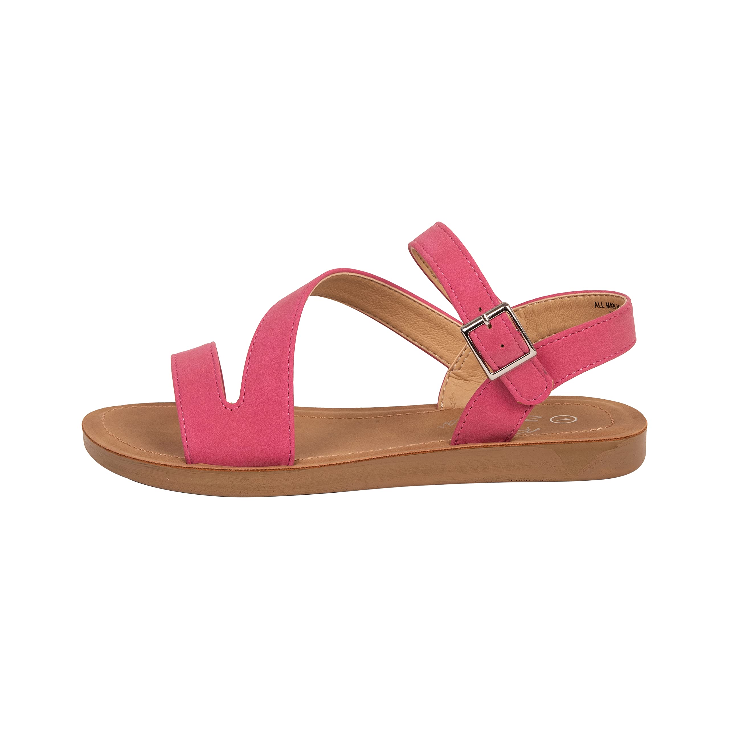 Comfortable Girls Sandals with Open Toe & Adjustable Ankle Buckle Straps - Breathable Slide Flats for Summer, Beach, and Casual Outings