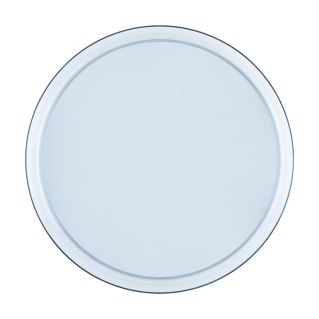 10 Pack Transparent Blue Round Plastic Plates - Durable Disposable Dinner Plates for Parties, Picnics, BBQs & Outdoor Dining