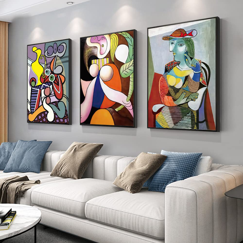 Modern Abstract Canvas Wall Art Set - 3 Piece Framed Painting (32x24 Inches) - Minimalist Home Decor for Living Room, Bedroom, Office | Perfect for Contemporary Spaces & Gift Giving