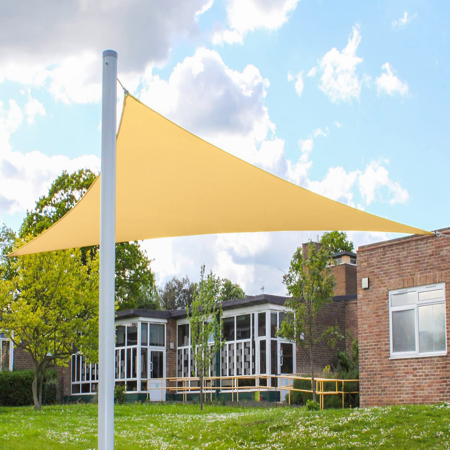 Amahut Triangle Sun Shade Sail 12'x12'x12' - UV Blocking Outdoor Patio Awning Cover for Backyard, Garden, and Pool Shade - Perfect for Sun Protection and Relaxation