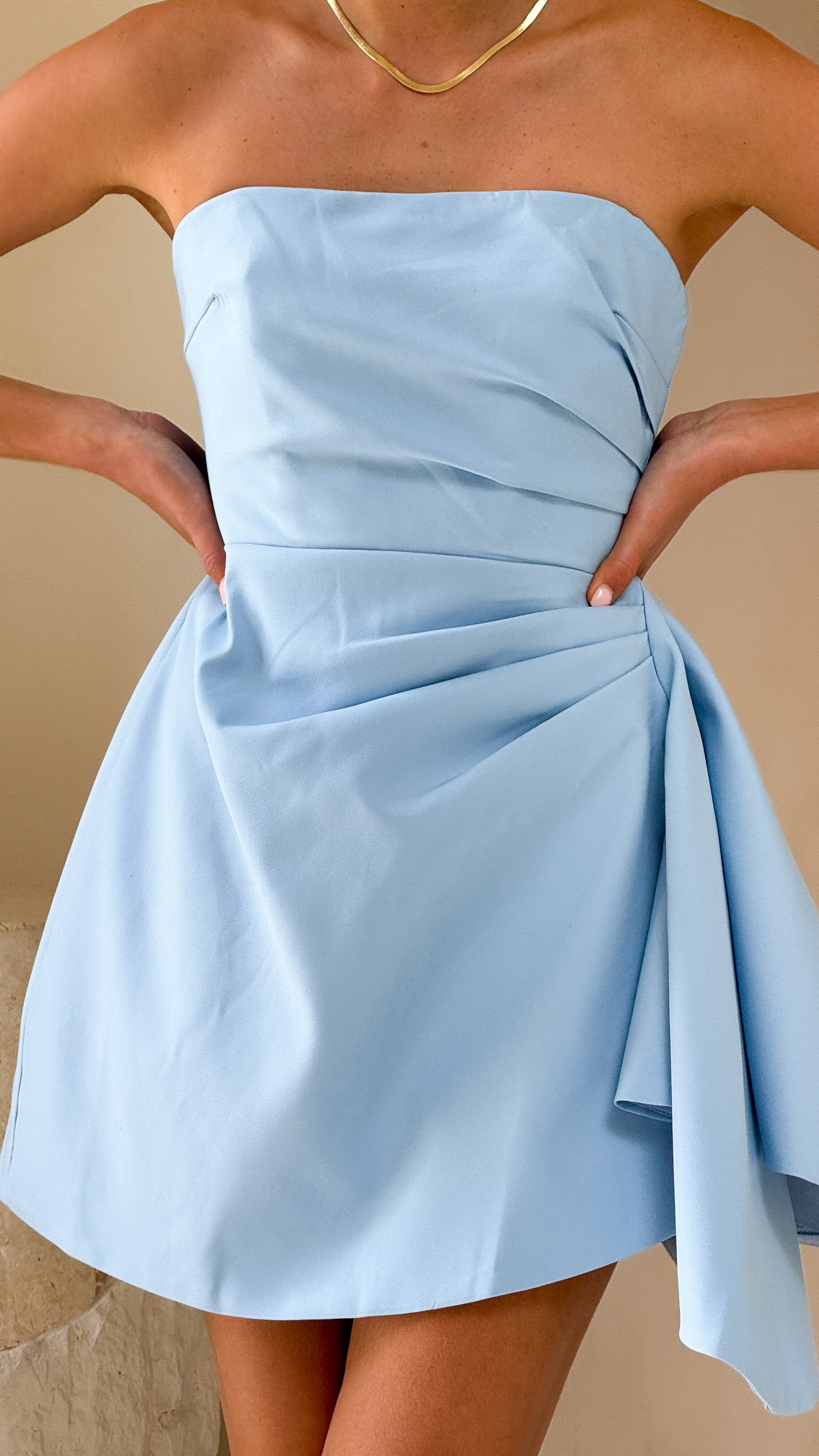 Hanae Mini Dress for Women - Elegant Blue Summer Casual Dress | Perfect for Beach, Party, and Date Night Outfits