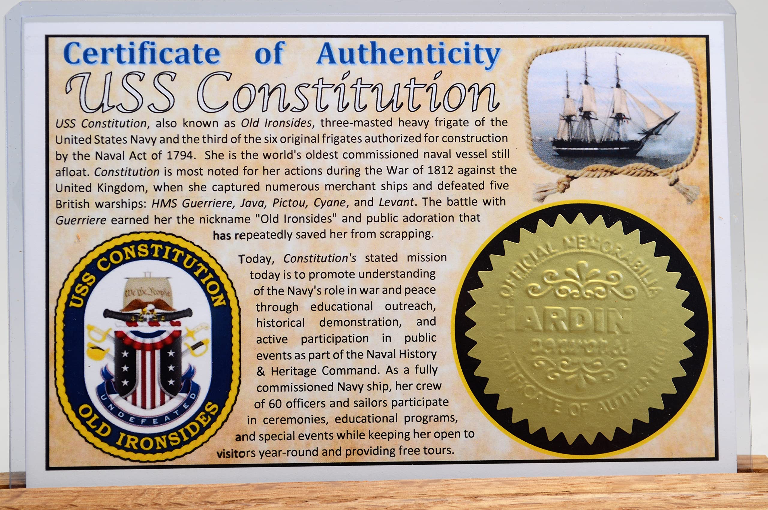 USS Constitution Old Ironsides Twist Pen - Premium Wooden Fountain Pen with Historical Ship Design - Perfect for Collectors, Writers & Naval History Enthusiasts