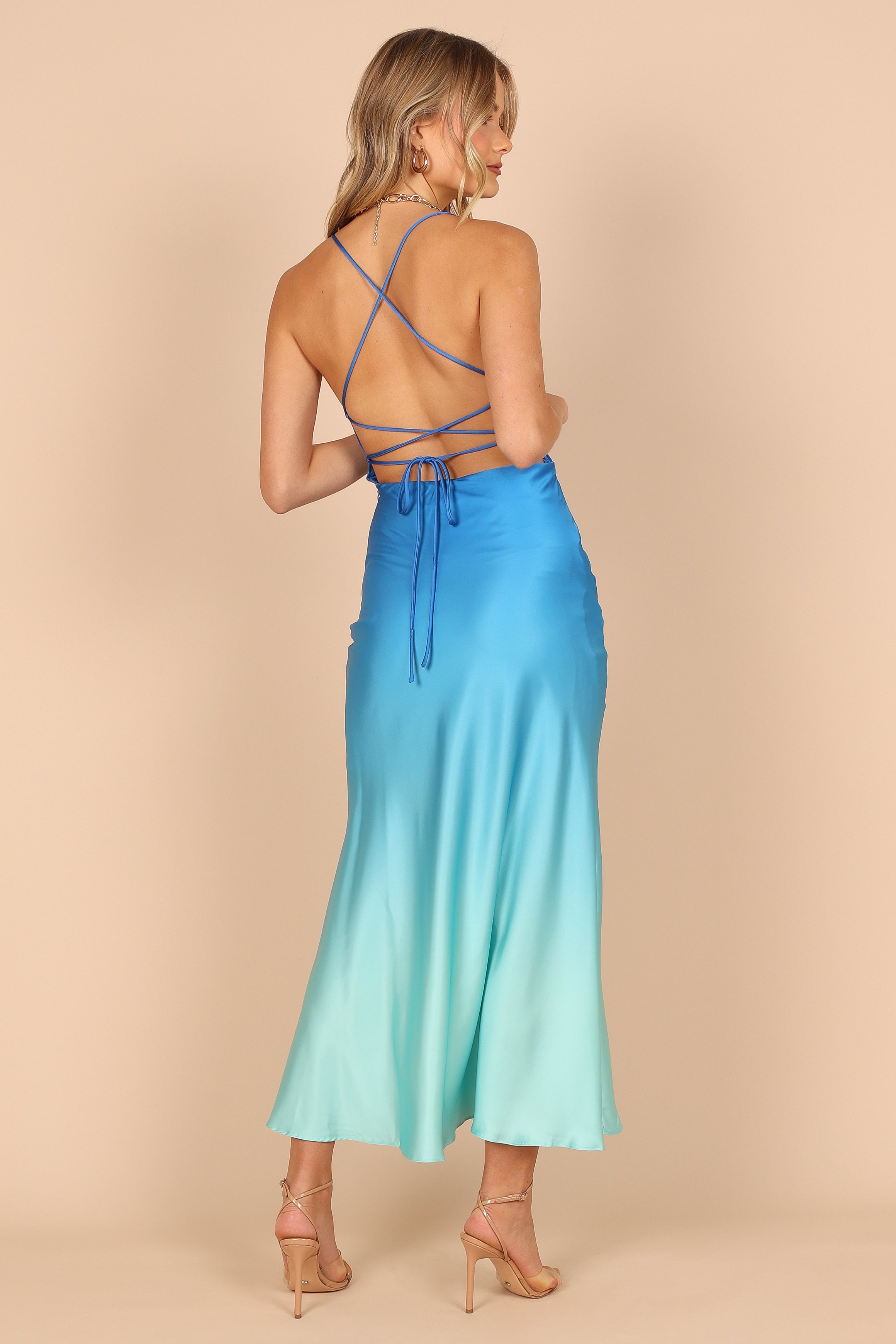 Alle Gradient Midi Slip Dress - Blue | Elegant Flowy Summer Dress for Women | Perfect for Beach, Vacation & Date Night Outfits
