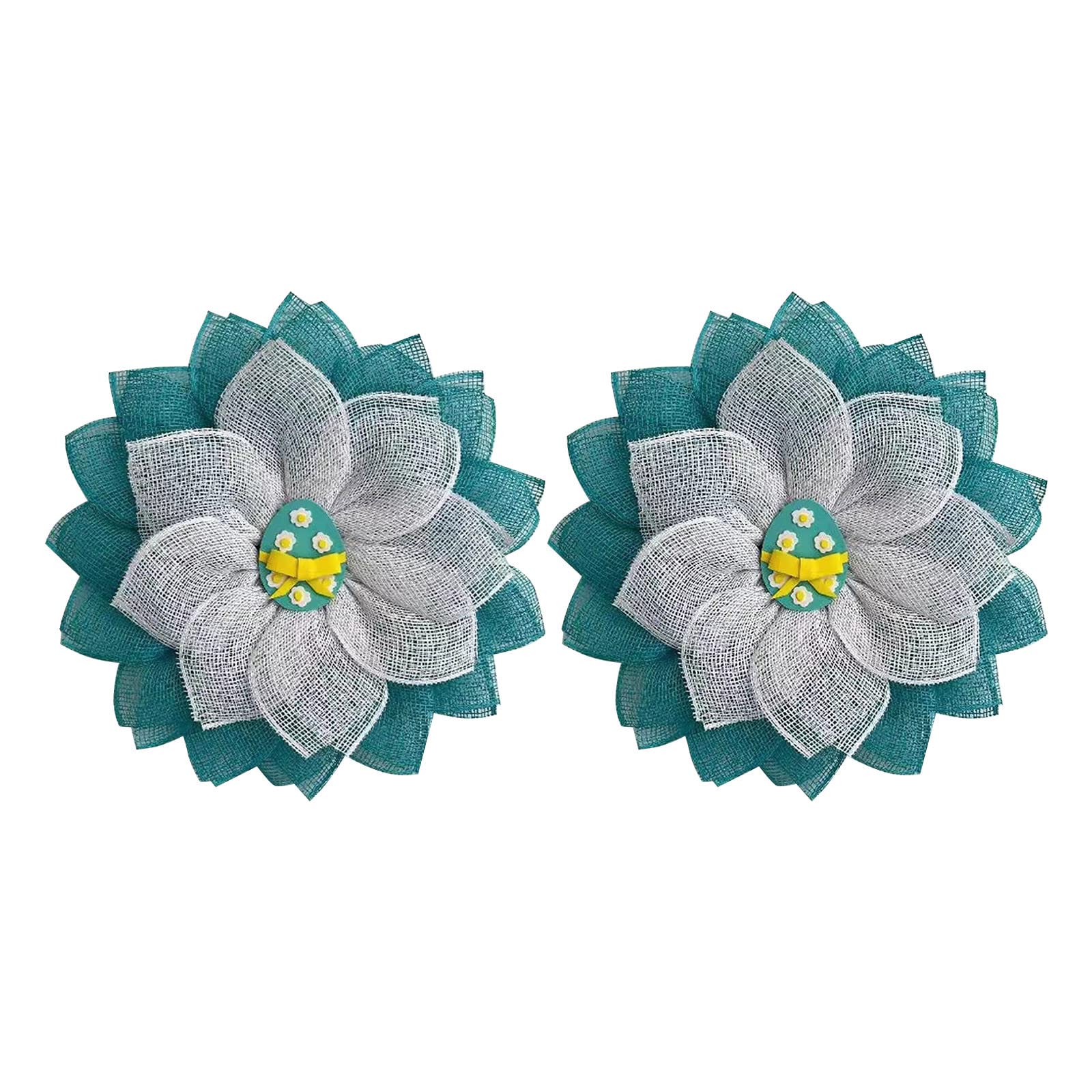 2PC Easter Wreath Set - Spring Door Wreath Decor with Eggs for Front Door, Happy Easter & Christmas Outdoor Decorations - Perfect for Seasonal Home Decor and Holiday Front Porch Display
