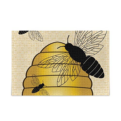 500-Piece Honey Bee Jigsaw Puzzle for Adults - Challenging Nature-Themed Puzzle for Relaxation & Stress Relief - Perfect for Family Game Nights & Home Decor