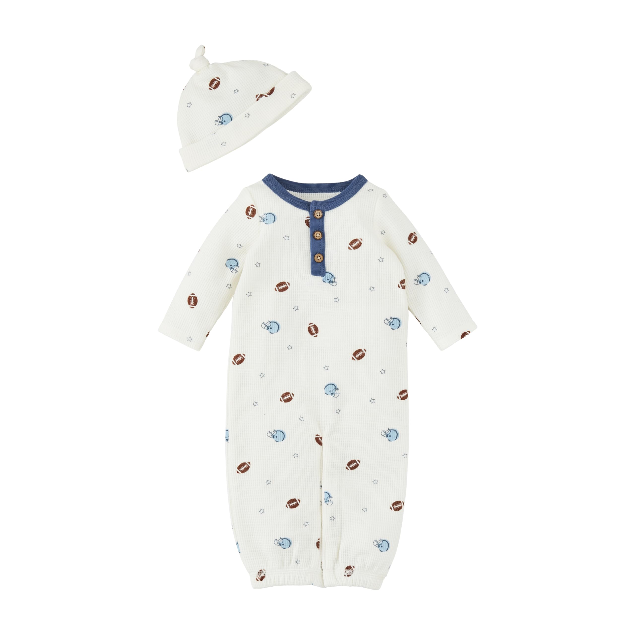 Mud Pie Unisex Baby Football Take-Me-Home Outfit Set, 0-3 Months, White - Perfect for Newborn Photoshoots, Football Game Days & Coming Home from Hospital