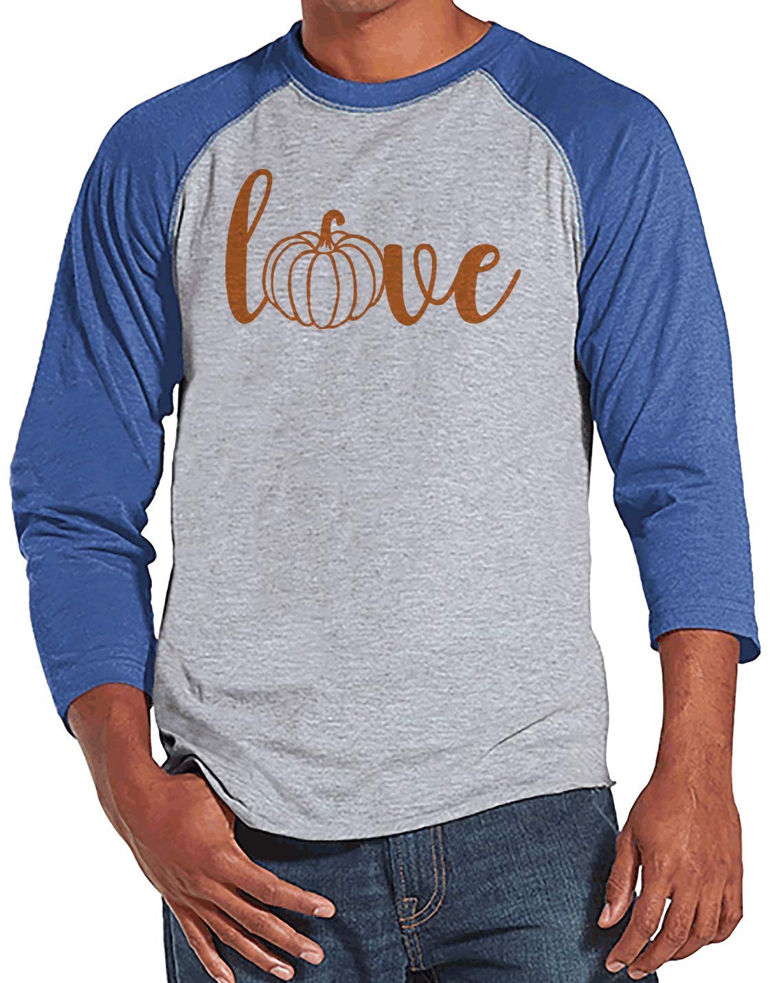 7 ate 9 Apparel Men's Pumpkin Love Graphic T-Shirt | Funny Halloween Shirt for Men | Perfect for Halloween Parties & Fall Festivals
