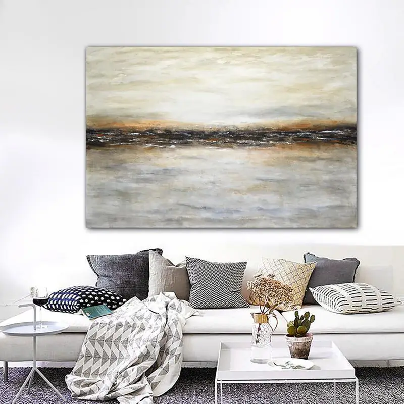 Ocean and Sky Painting #OS 027 - Handmade Canvas Wall Art for Home Decor, Office & Living Room - Beautiful Seascape Landscape Artwork for Coastal & Beach House Style