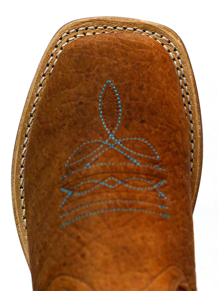 Old West BSC1912 BSY1912 Kids Square Toe Western Boots - Rust Red Cowboy Boots for Boys & Girls - Perfect for Rodeo, Country Dance & Western Fashion