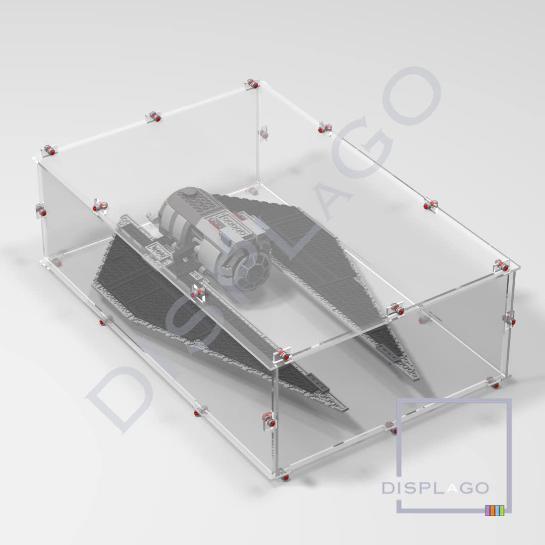 LEGO® #75154 Rogue One TIE Striker Display Case - Clear Acrylic Protection for Star Wars Collectibles | Perfect for Showcasing & Preserving Your Model Collection at Home or Office