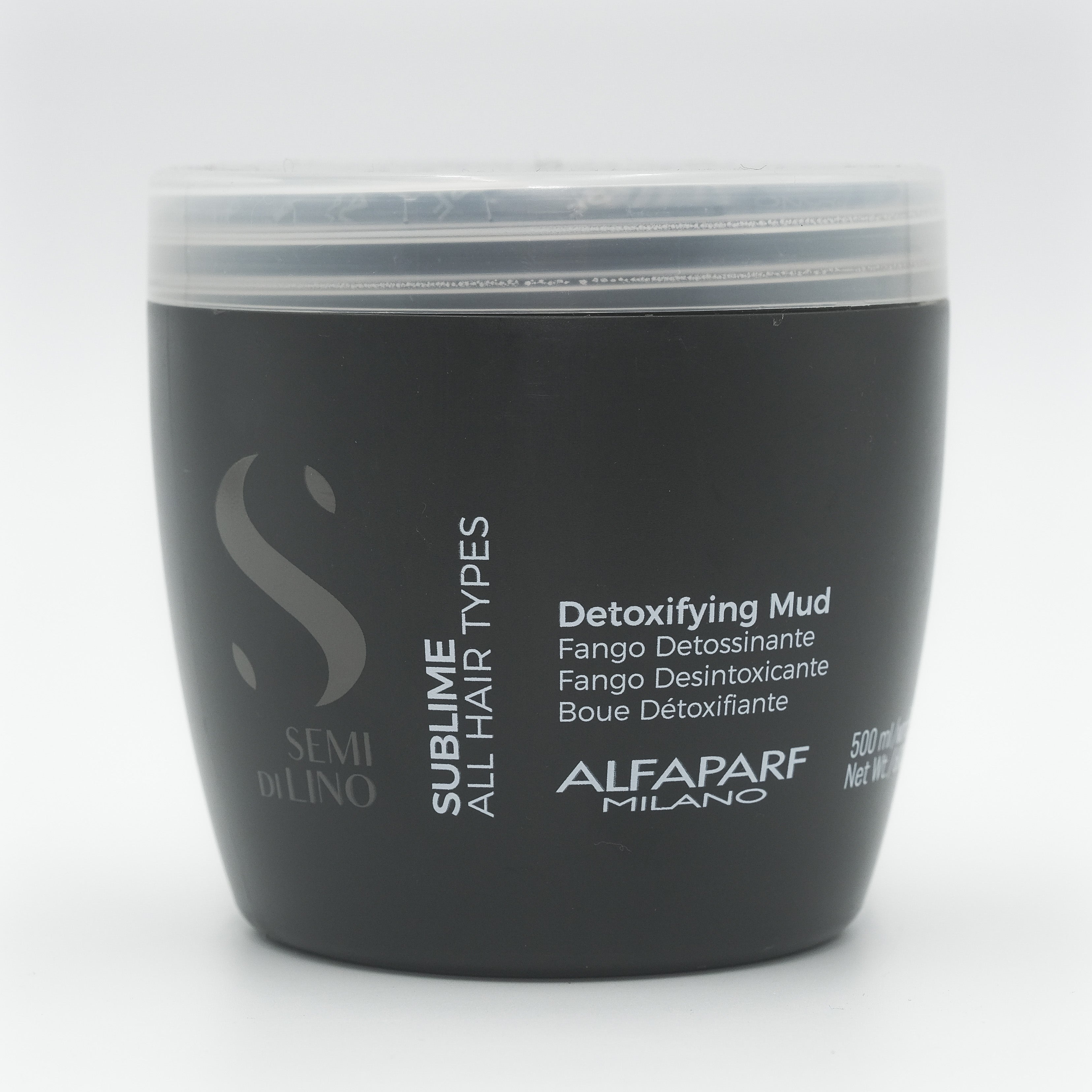 Alfaparf Milano Semi Di Lino Sublime Detoxifying Mud Mask for All Hair Types - 21.1 oz | Deep Cleansing & Purifying Treatment for Damaged, Oily or Color-Treated Hair