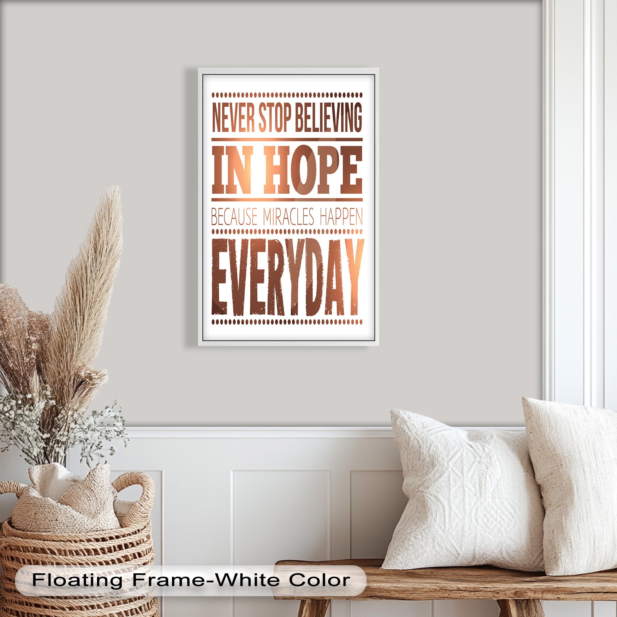 Inspiring 'Believe in Hope' Motivational Oil Painting - Uplifting Wall Art for Home, Office & Meditation Space