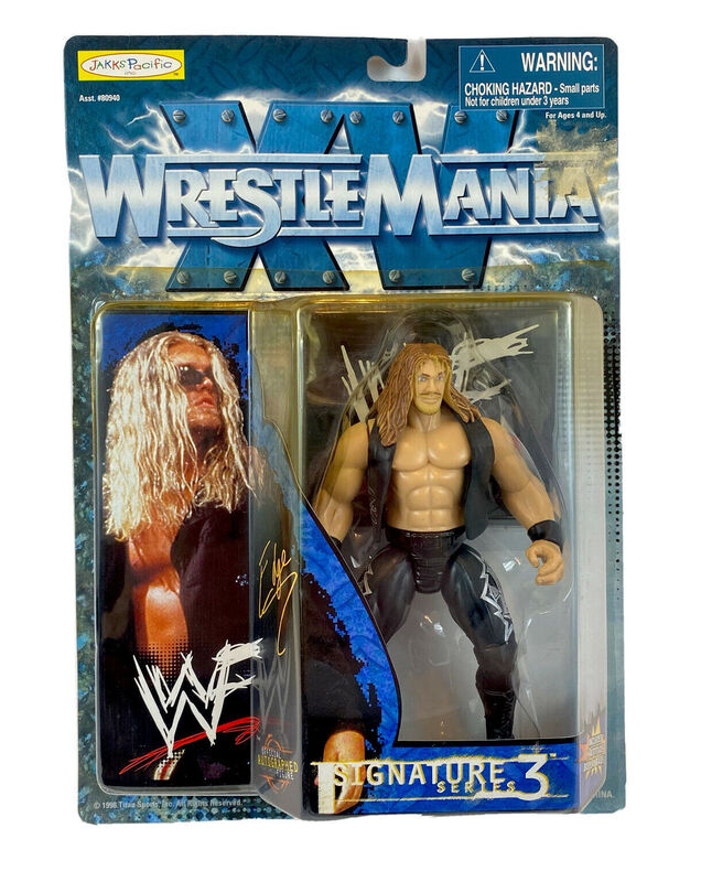 Vintage 1999 WWF Jakks Pacific Signature Series 3 Edge Action Figure - Collectible Wrestling Toy for Display & Play | Perfect for WWE Fans & Memorabilia Collectors