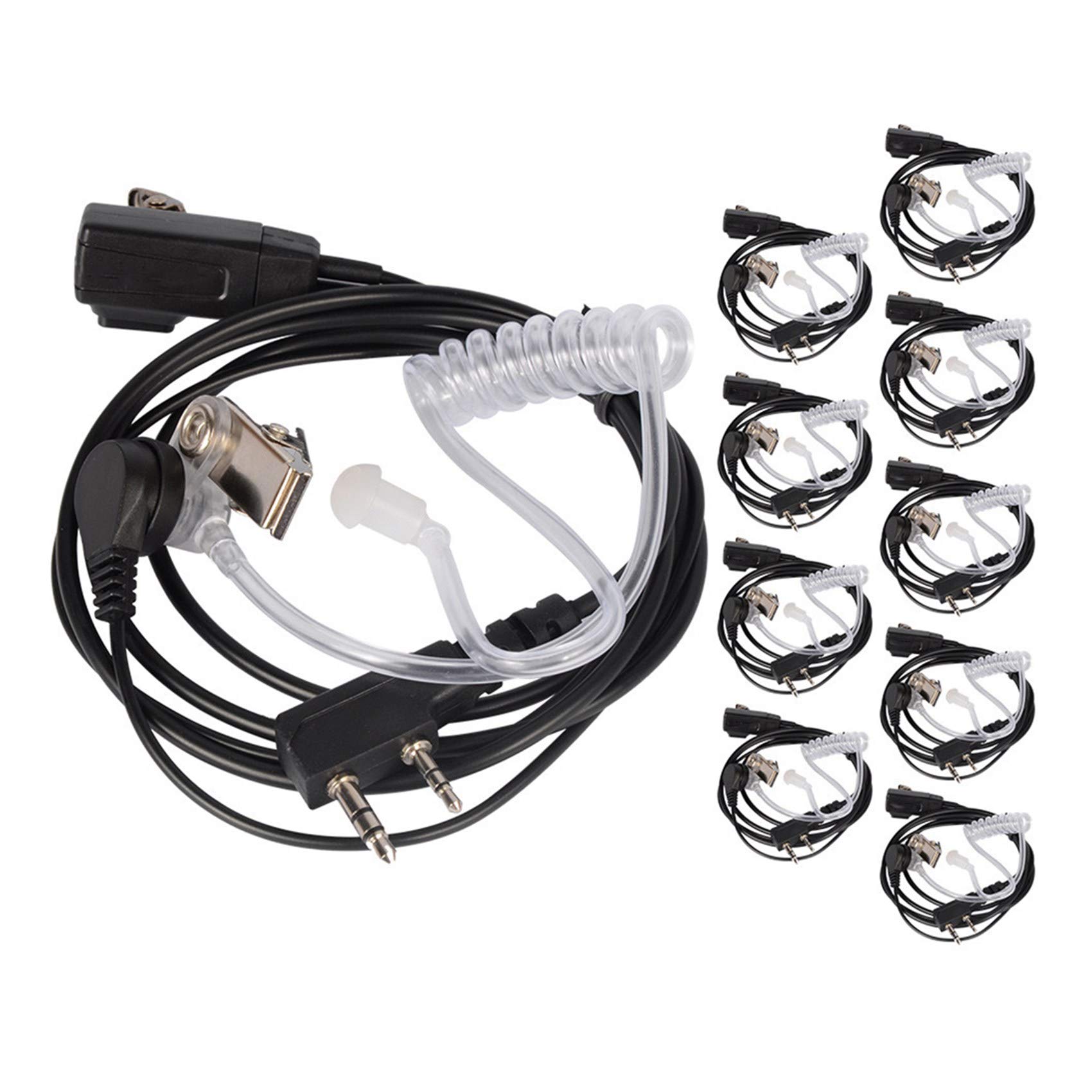 10PCS Acoustic Tube Earpiece Headsets for Motorola 888S, 5R, 82 Walkie Talkies - Clear Communication Accessories for Security, Construction & Outdoor Activities