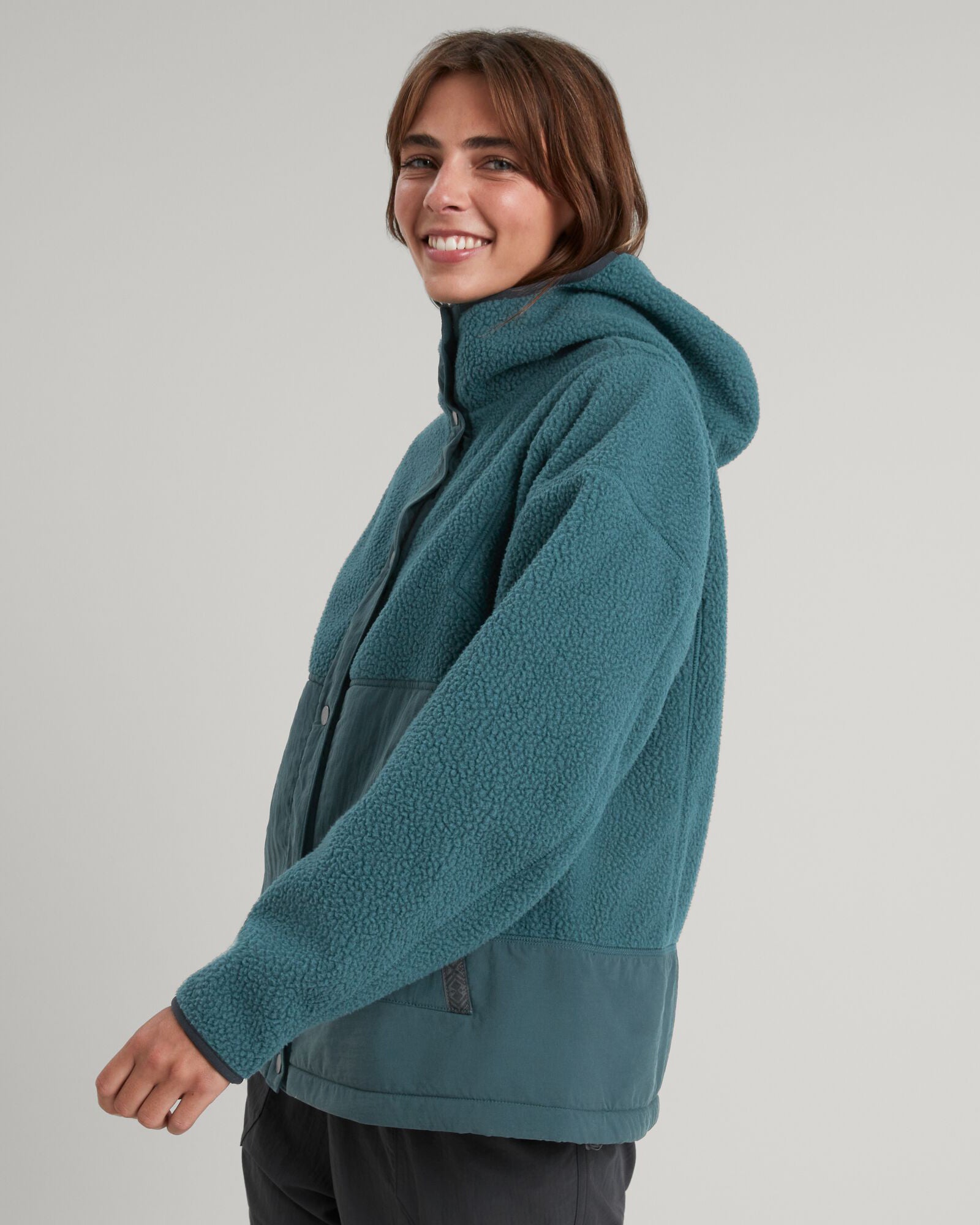 Co Z High Pile Women's Winter Jacket - Soft Fleece Outerwear, Deep Lagoon Blue | Warm Coat for Cold Weather, Outdoor Activities & Casual Wear