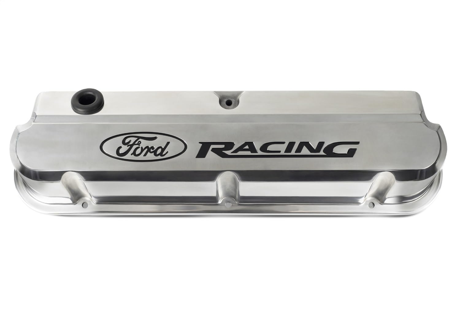 Ford Racing Tall Baffled Valve Cover with Oil Fill Cap - Aluminum Polished for High-Performance Engines - Perfect for Ford Mustang, F-150 & Classic Car Upgrades