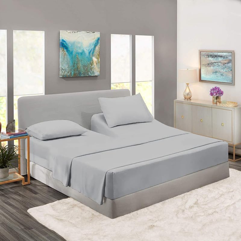 Rajlinen 100% Cotton Split King Sheet Set for Adjustable Beds - 16
