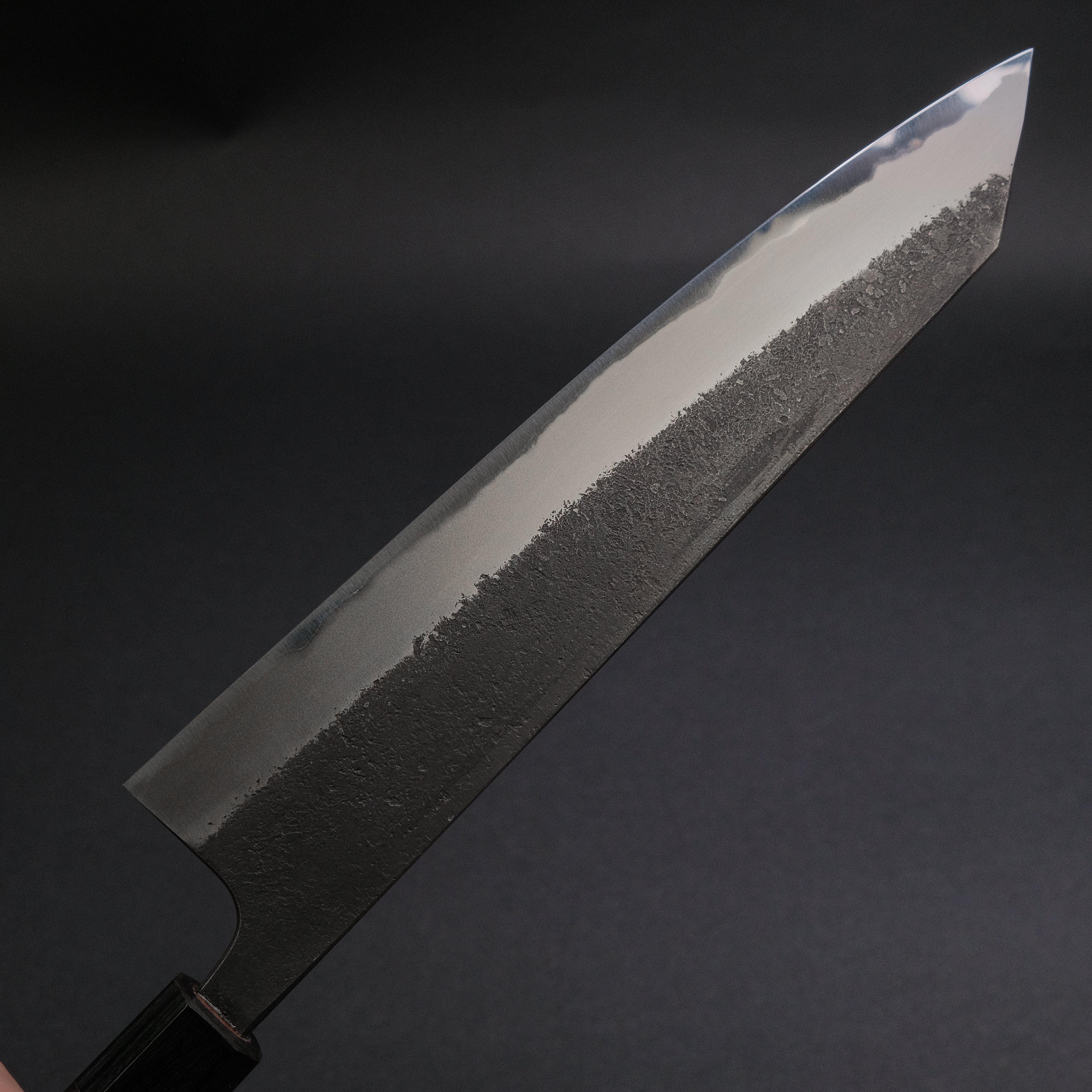 Akifusa Wakui Kurouchi Nashiji Blue #2 Kiritsuke Gyuto 240mm Japanese Chef Knife with Ebony Handle - Perfect for Sushi, Sashimi & Precision Cutting