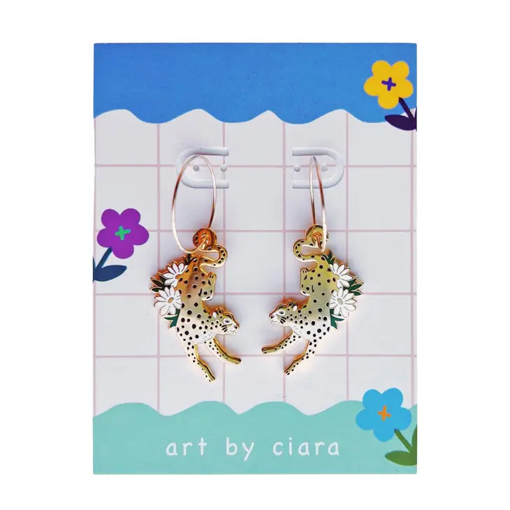 Cheetah Print Hoop Earrings for Women - Fashion Animal Jewelry for Casual & Party Wear
