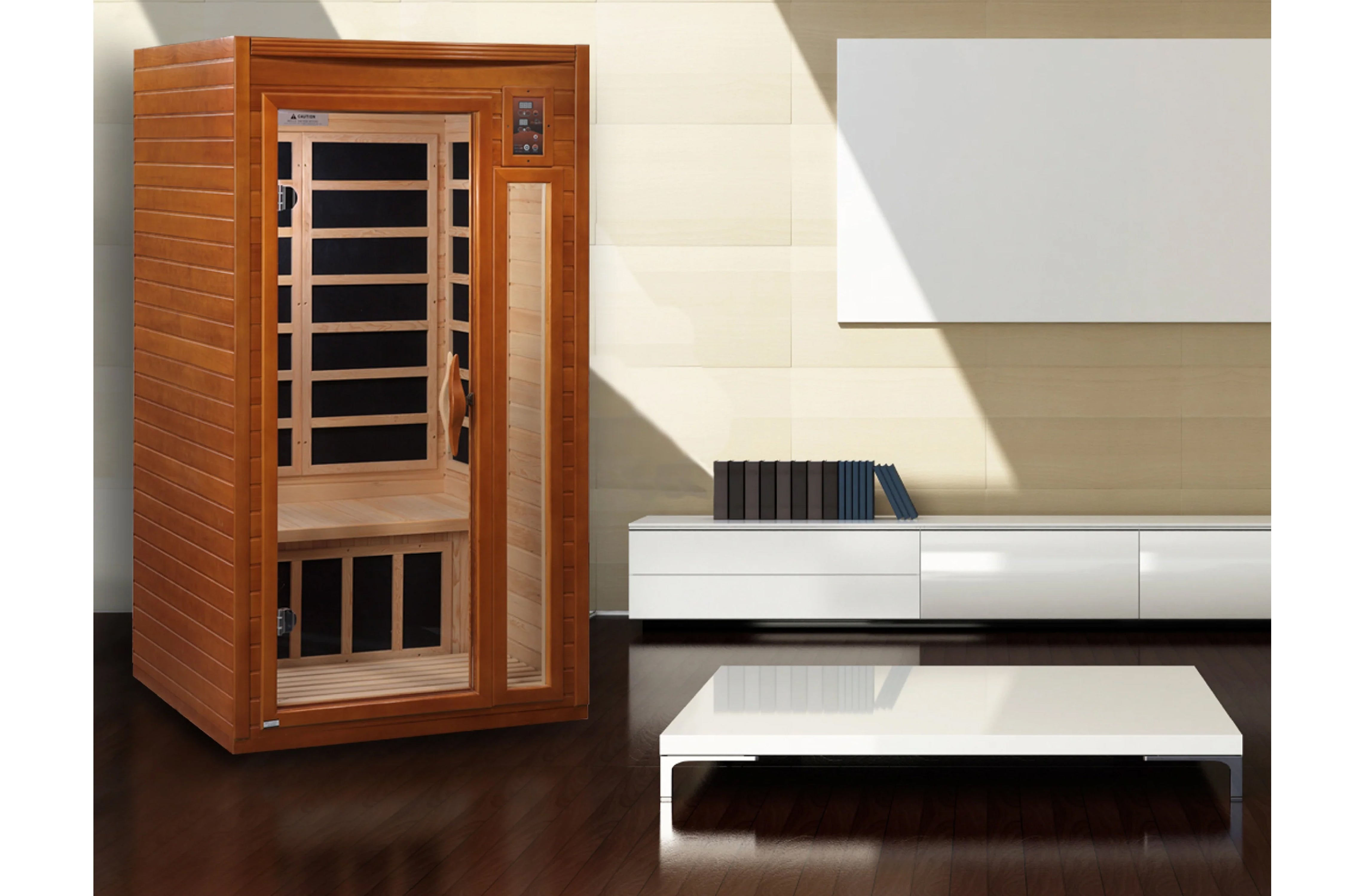 Dynamic Barcelona Low EMF Far Infrared Sauna for Home Relaxation & Detox - Portable Wooden Sauna for Weight Loss & Pain Relief