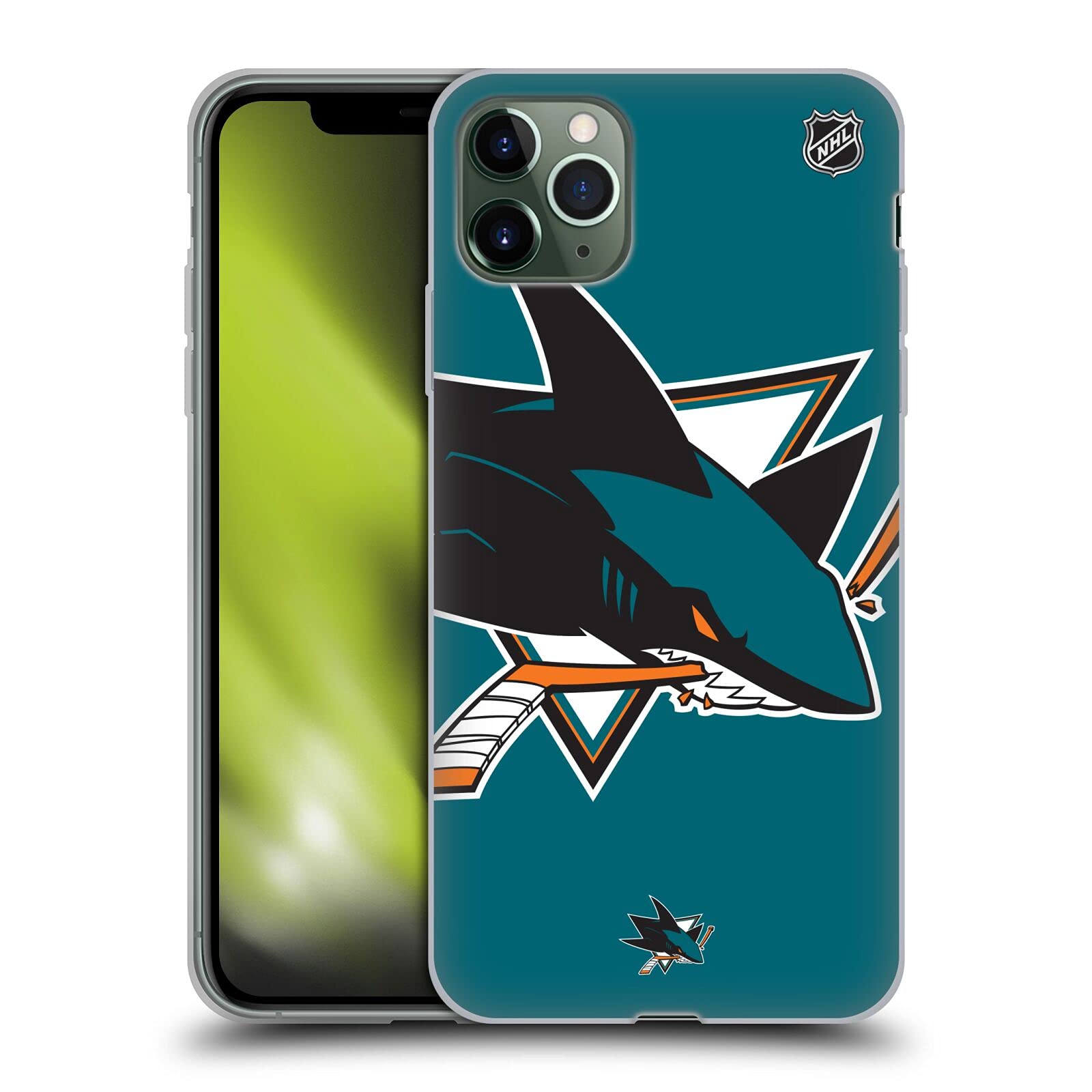 Official NHL San Jose Sharks Soft Gel Phone Case for Apple iPhone 11 Pro Max - Oversized Protective Cover for Hockey Fans (Game Day, Office, Travel)
