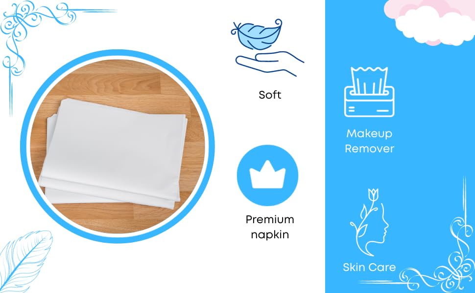 FEMISTA 85-Pack 9x9 Inch Disposable & Reusable Non-Woven Facial Tissues - Premium Skin Care Wipes for Face & Body - Ideal for Spa, Salon, Makeup Removal & Daily Skincare Routine