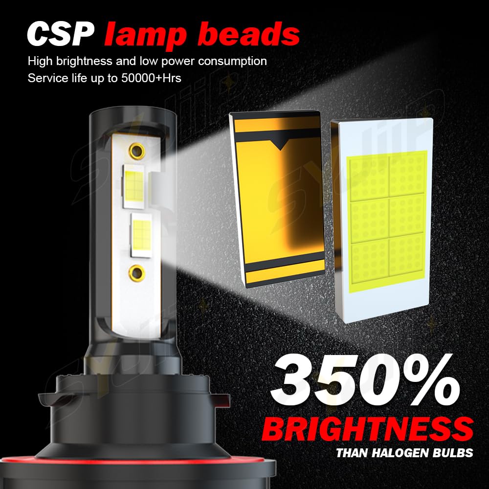 Ford F150 F250 F350 Headlight Bulbs & Fog Lights Combo - H13/9008 Hi/Lo Beam + 9145/9140 - 6000K Cool White - Plug & Play - Pack of 4 (2004-2020 Models) - Perfect for Night Driving & Off-Road Adventures