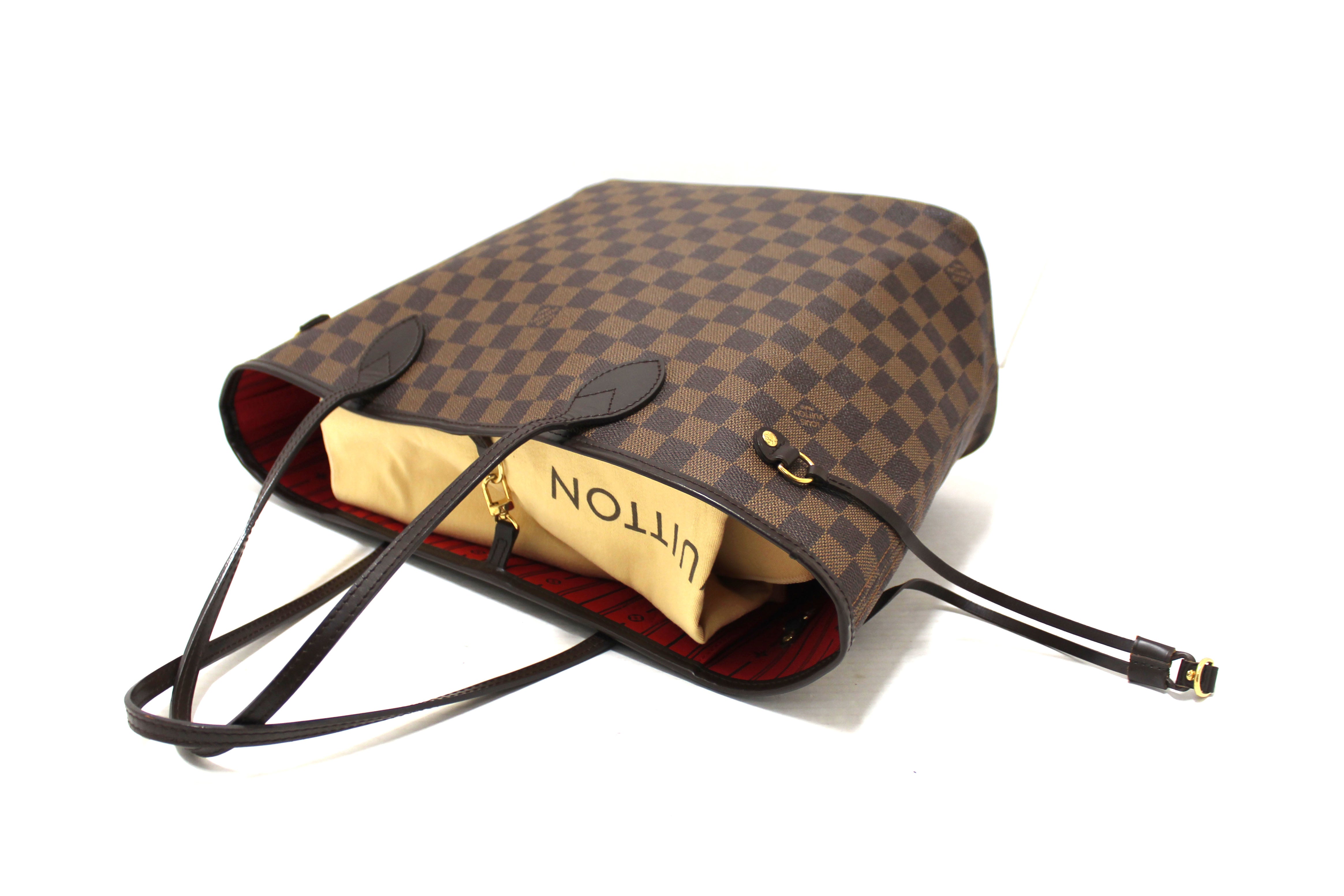 Authentic Louis Vuitton Damier Ebene Neverfull MM Shoulder Bag - Luxury Designer Tote for Women, Perfect for Work, Travel & Everyday Use