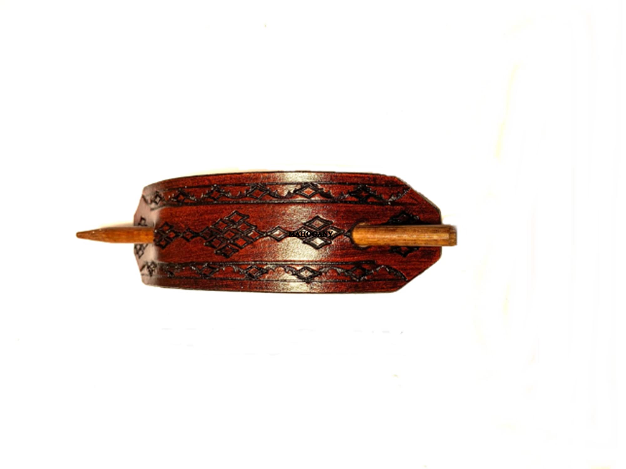 Handmade Leather Hair Clip Barrette - Genuine Leather Ponytail Holder with Stick - Handcrafted Hair Accessories for Women (4 Colors) - Perfect for Office, Weddings & Everyday Styling - BT2008