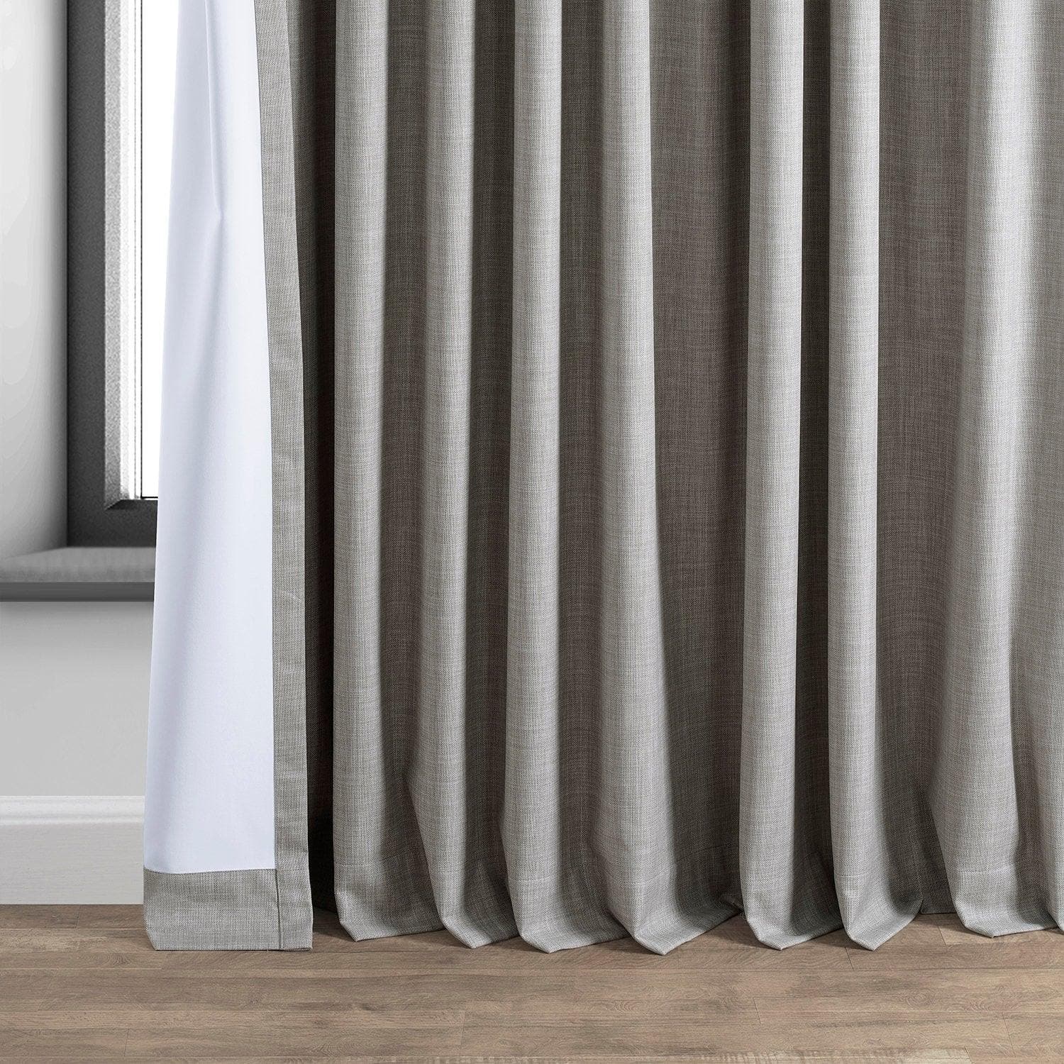 Premium Dark Greige Blackout Curtains - Extra Wide Thermal Insulated Linen Panels for Hotels, Bedrooms & Home Theater (86