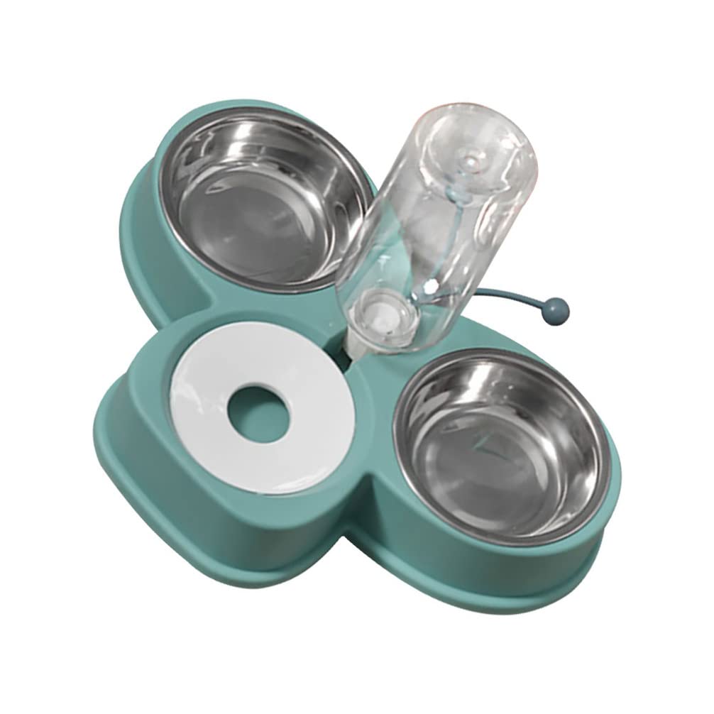 Automatic Pet Feeder & Water Bowl for Dogs and Cats - Double Ceramic Bowls with Neck Protection - Perfect for Home, Travel, and Office Use