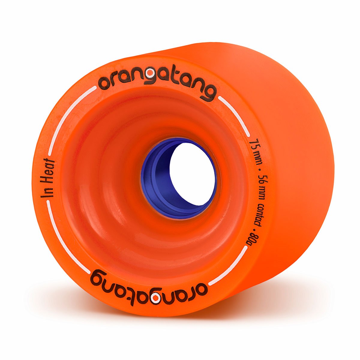 Orangatang in Heat 75mm Downhill Longboard Wheels - Set of 4 - High Performance Cruising & Freeride Skateboard Wheels for Speed Control and Smooth Rides on Hills and Streets
