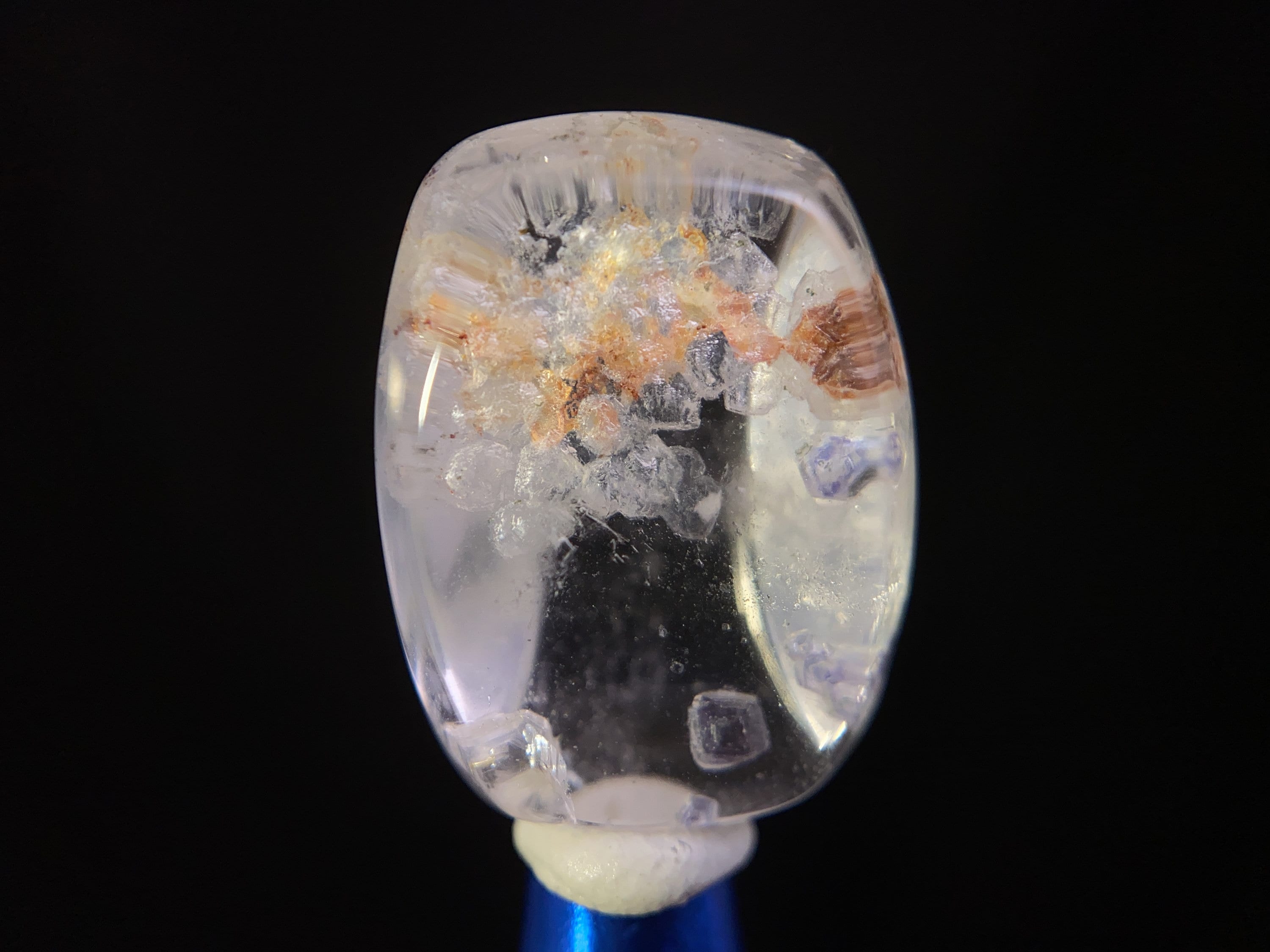 FLUORITE in Clear QUARTZ Crystal Cabochon - Rare Natural Gemstone for Jewelry Making, Healing Crystals & DIY Crafts | Perfect for Pendants, Rings & Spiritual Healing