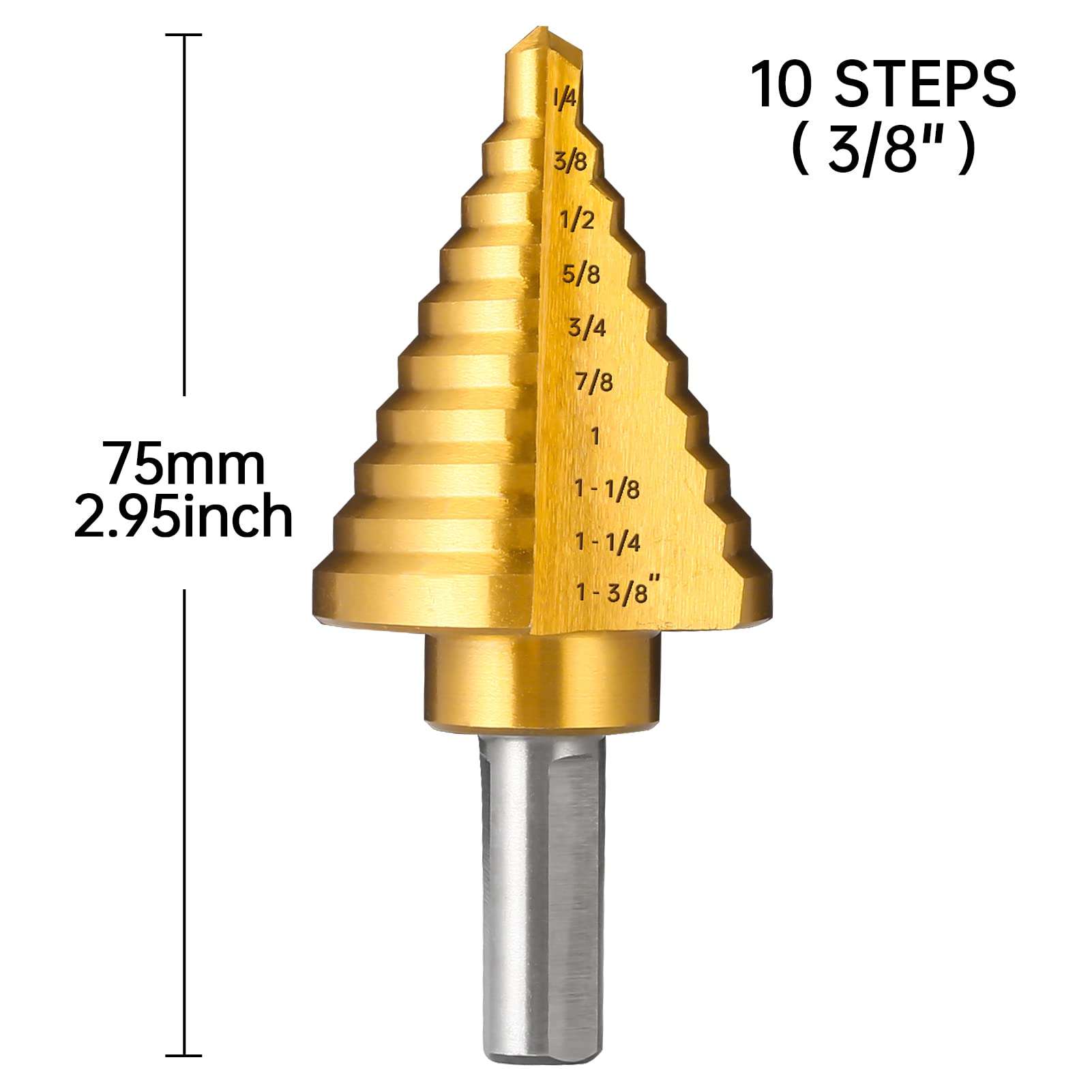 Titanium Step Drill Bit Set - 1/4