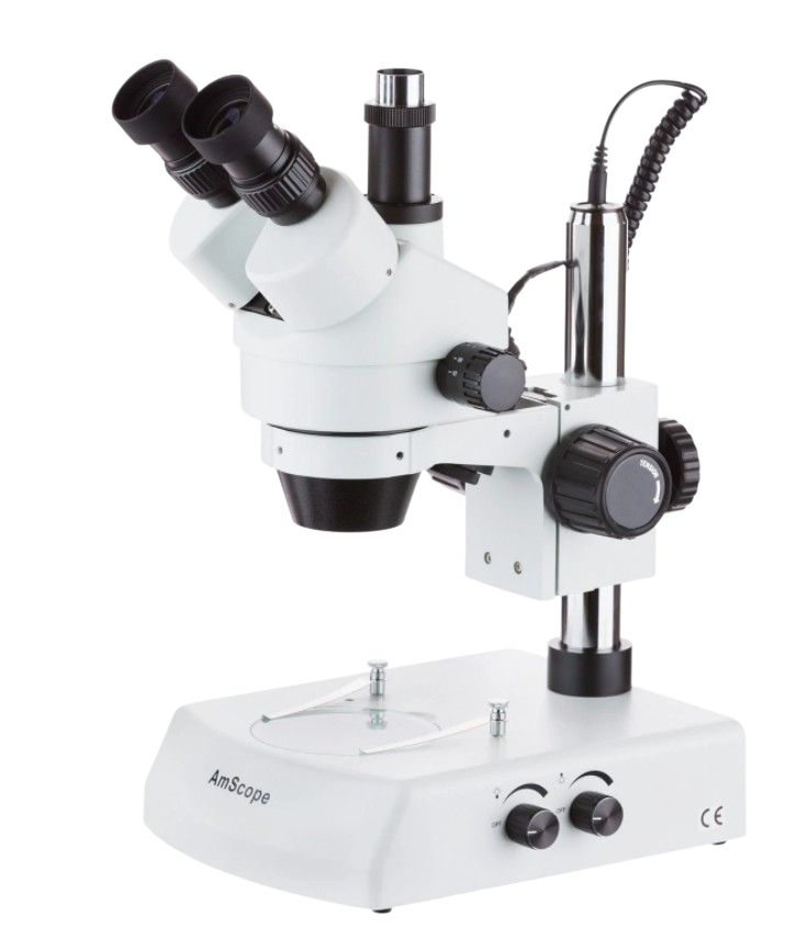 Amscope SM 2TX 5M 3.5X-45X Trinocular Stereo Zoom Microscope with Dual Halogen Lights & 5MP Camera - Ideal for Electronics Repair, Jewelry Inspection, and Scientific Research