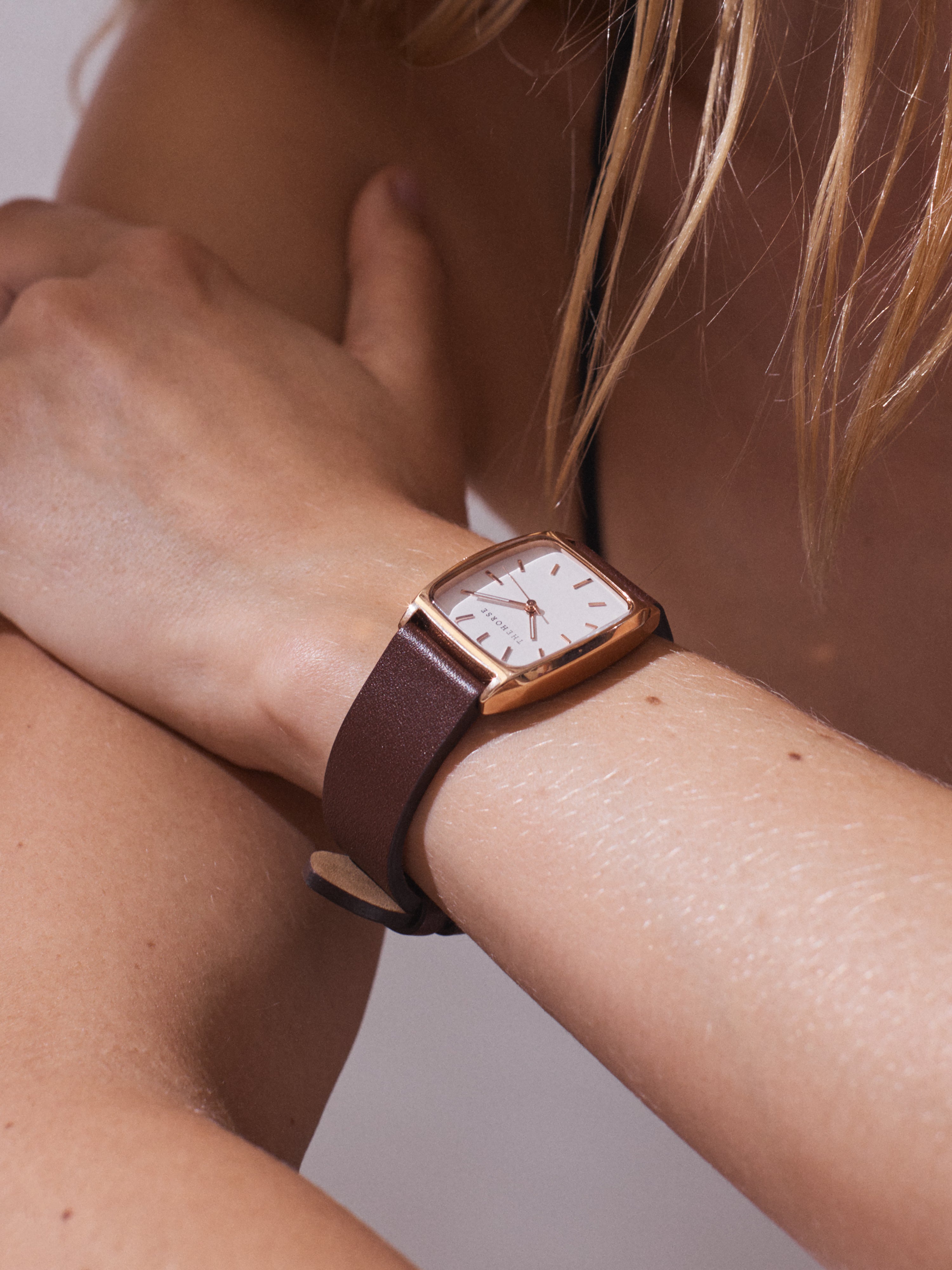 Elegant Rose Gold Dress Watch with White Dial & Coffee Leather Strap - Perfect for Formal Events, Weddings & Business Occasions