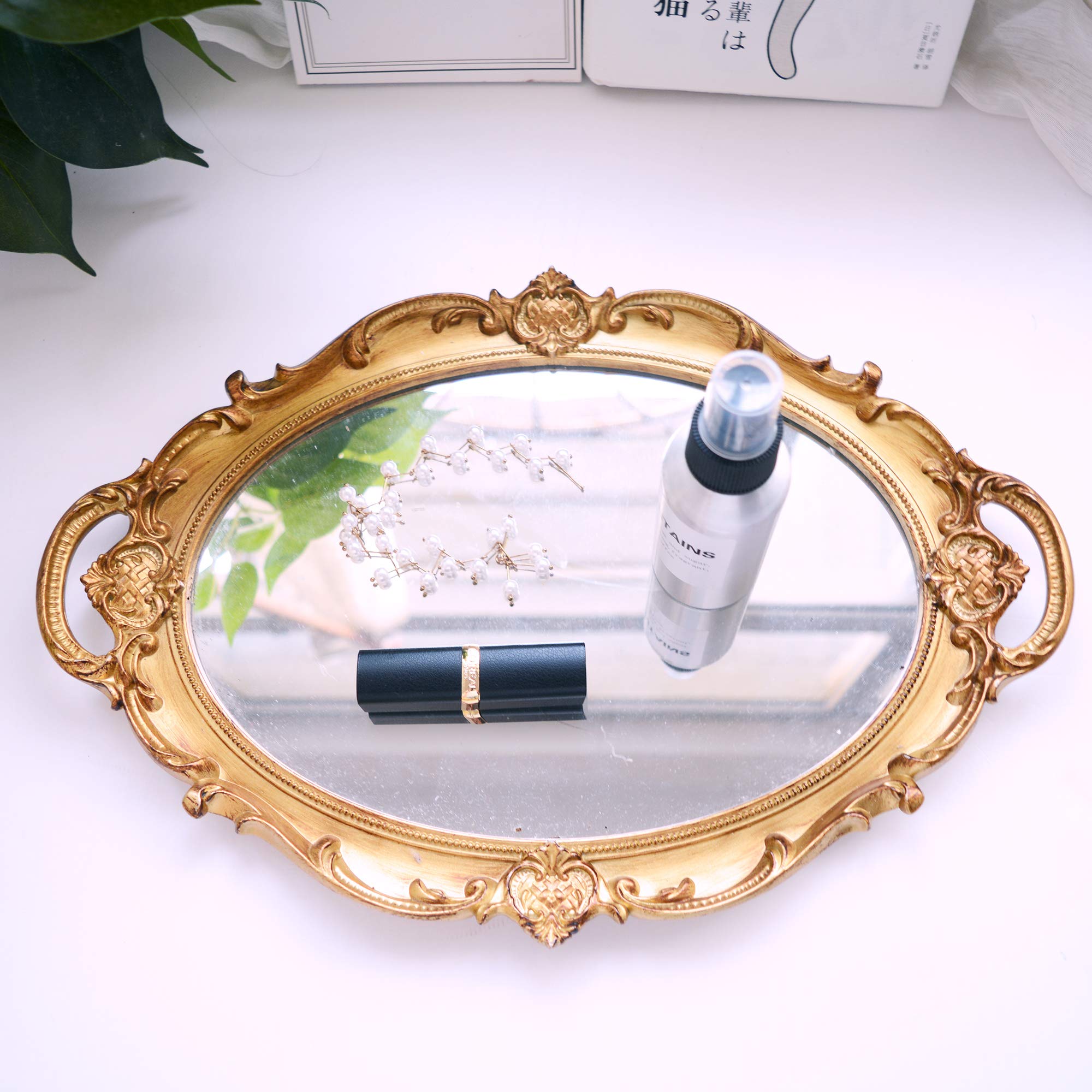 Gold Vanity Tray & Jewelry Organizer - 9.8