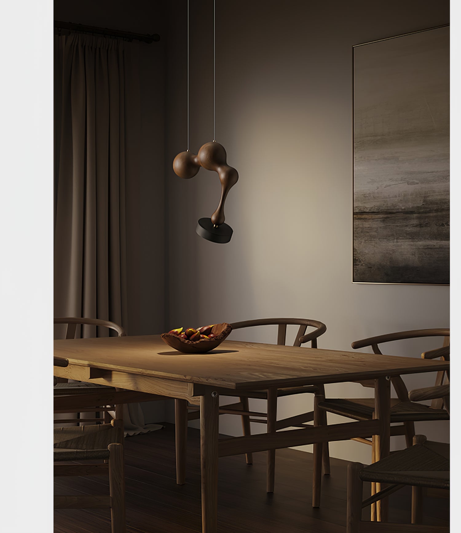Modern Molecule Wooden Pendant Light - Handcrafted Natural Wood Ceiling Lamp for Dining Room, Kitchen Island & Living Room Decor