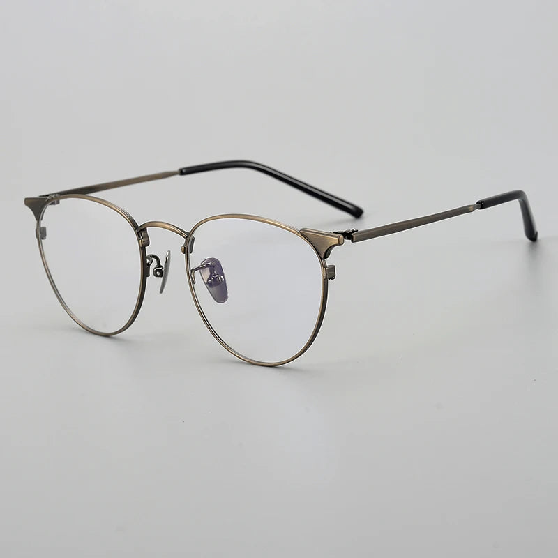 Stylish Aimee Unisex Full Rim Round Oval Titanium Eyeglasses Frame 19960 - Lightweight & Durable for Work, Reading & Everyday Wear