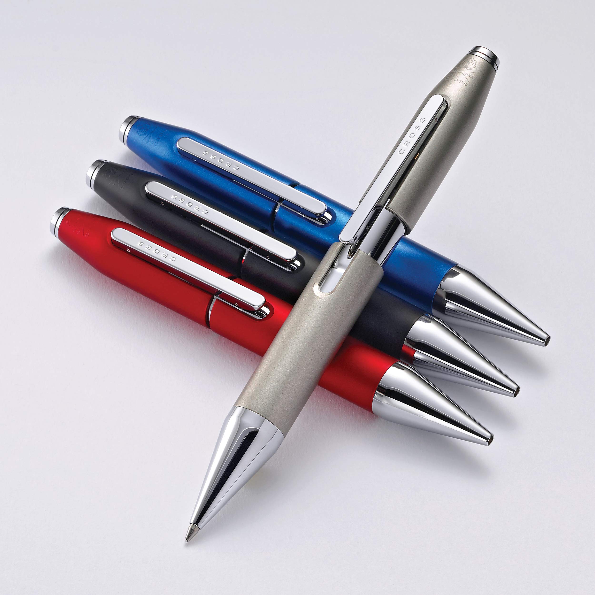 Refillable Gel Ink Rollerball Pen - Chrome Finish, Premium Graphite Grey - Includes Branded Retail Packaging - Ideal for Office, School & Gift Giving